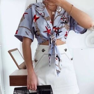 Zara Nautical A Line Mini Skirt!